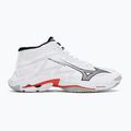 Scarpe da pallavolo Mizuno Wave Lightning Elite Mid white/black/fiery red 2