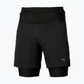 Pantaloncini running uomo Mizuno Trail Multipocket 2in1 black