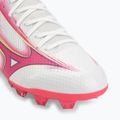 Scarpe da calcio junior Mizuno Alfa III Select Jr FG white/fuchsia purple 7