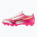 Scarpe da calcio junior Mizuno Alfa III Select Jr FG white/fuchsia purple