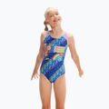 Speedo Digital Placement Splashback costume intero da bambino blu flame/miami lilac 5