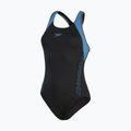 Costume intero Speedo Hyperboom Splice Flyback donna nero/bullone/tortora 4