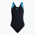 Costume intero Speedo Hyperboom Splice Flyback donna nero/bullone/tortora