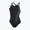 Speedo Plastisol Laneback costume intero donna nero/acquario/lilla di Miami 4