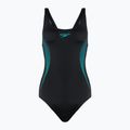 Costume intero Speedo Placement Muscleback donna nero/blu croma/acquario