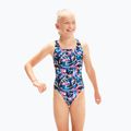Speedo Digital Allover Leaderback tr navy/nero/blu fuoco costume intero per bambini 3