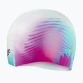 Speedo Cuffia da nuoto con stampa digitale 3d onde bianche/rosa elettrico 2