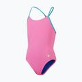 Costume intero da bambino Speedo Solid Lane Line Back rosa/blu