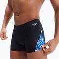 Speedo Uomo Allover Digi V-Cut Aquashort boxer da bagno nero/blu 10
