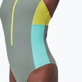 Costume intero Speedo Zip Colorblock soft olive donna 4