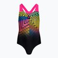 Speedo Digital Placement Splashback, costume intero da bambino nero/limone driz/rosa flare/cobalto vero