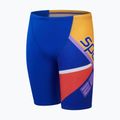 Speedo Placement V Cut Digital, costume da bagno per bambini, true cobalt/watermelon/sweep purple