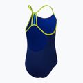Speedo Placement Lane Line Back costume intero da bambino blu ceruleo/rosa flare/limone amaro/bullone 3