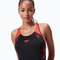 Speedo Placement Laneback costume da bagno intero nero/rosso sirena/plum dandy 9