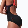 Speedo Placement Laneback costume da bagno intero nero/rosso sirena/plum dandy 11