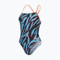 Speedo Allover Digital Lattice Tie-Back costume da bagno intero nero/bluicton/rosso sirena