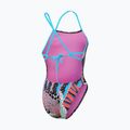 Speedo Allover Digital Tie Back costume da bagno intero nero/verde matcha/rosso sirena 2