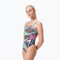 Speedo Allover Digital Tie Back costume da bagno intero nero/verde matcha/rosso sirena 3