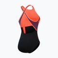 Speedo Costume intero a collo alto con spacco incrociato sulla schiena nero/plum dandy/rosso sirena 2