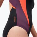 Speedo Costume intero a collo alto con spacco incrociato sulla schiena nero/plum dandy/rosso sirena 10