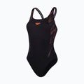 Speedo HyperBoom Splice Muscleback costume da bagno intero nero/plum dandy/rosso sirena