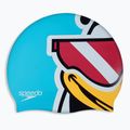 Speedo Cuffia da bagno a carattere stampato chima kira azzurro 2
