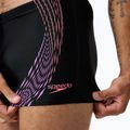 Speedo Duo Logo Print Aquashort da uomo nero/corallo/viola neon 5