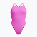Costume da bagno intero da donna Speedo Solid Lattice Tie-Back neon violet