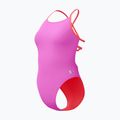Costume da bagno intero da donna Speedo Solid Lattice Tie-Back neon violet 3