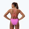 Costume da bagno intero da donna Speedo Solid Lattice Tie-Back neon violet 7