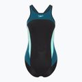 Costume intero Speedo da donna Collo alto con spacco incrociato sul retro verde scuro