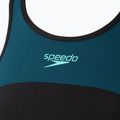 Costume intero Speedo da donna Collo alto con spacco incrociato sul retro verde scuro 3