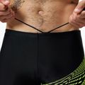 Speedo Medley Logo Aquashort boxer da uomo per il nuoto nero/giallo acido 4