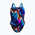 Costume da bagno intero da donna Speedo Allover Digital Leaderback lava blur/speedo black
