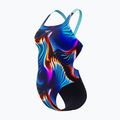 Costume da bagno intero da donna Speedo Allover Digital Leaderback lava blur/speedo black 2