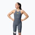 Speedo Fastskin costume da bagno donna LZR Pure Valor 2.0 Closedback Kneeskin grigio piombo / blu acadia / mainline