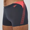 Boxer da nuoto Speedo Hyper Boom Splice uomo grigio piombo/corallo neon 5