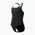 Costume da bagno intero per bambini Speedo Allover Pwerbackback black/alfalfa green 3