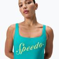 Costume intero da donna Speedo Logo Square Back gemma turchese 5