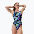Costume intero Speedo donna FL Printed Leaderback ripple melody/lagoon blue