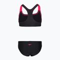 Costume da bagno due pezzi bambino Speedo Medley Logo Racerback 2pc anthracite/pink 2