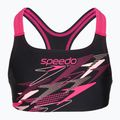 Costume da bagno due pezzi bambino Speedo Medley Logo Racerback 2pc anthracite/pink 3