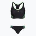 Costume da bagno due pezzi da donna Speedo Placement Raceback 2pc anthracite/clover