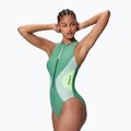 Costume intero donna Speedo Ocean Flex Zip fortune green/pale clover 3