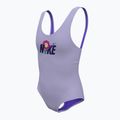 Costume intero Nike Multi Logo U-Back lilla fiorito per bambini 5