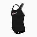 Nike Swim Girls Logo Tape Crossback costume intero da bambino nero/rosa vivace/bianco/rosa vivace 3