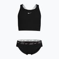 Costume da bagno a due pezzi per bambini Nike Logo Tape Crossback Midkini nero