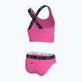 Costume da bagno a due pezzi per bambini Nike Logo Tape Crossback Midkini iper rosa 2