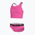 Costume da bagno a due pezzi per bambini Nike Logo Tape Crossback Midkini iper rosa 3
