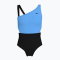 Nike Color Block Asymmetrical Monokini Costume da bagno per bambini Nero